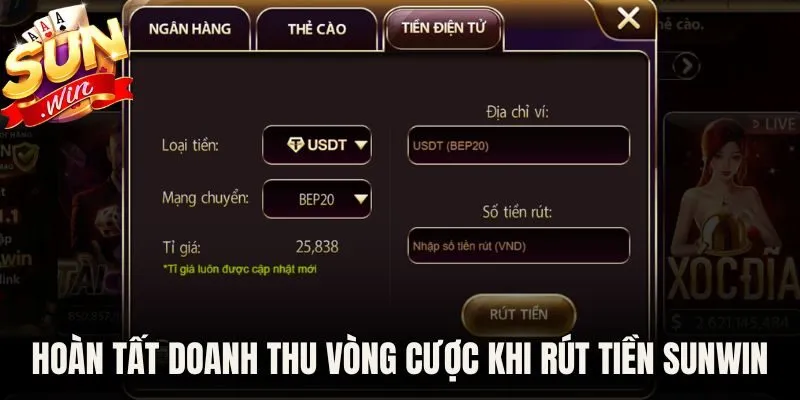 Hoàn tất doanh thu vòng cược bắt buộc khi rút tiền Sunwin